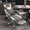 JONPONY Big and Tall Fabric Office Chair 400lbs, Executive Reclining Office Chairs with Footrest, High Back Leather Home Office Chair Thick Padded Armrests, Ergonomic Adjustable Lumbar Support