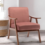 JONPONY Mid-Century Accent Chair,Living Room Chair with Solid Wood Frame,Accent Chair Extra-Thick Backrest,Wingback Chair for Bedroom,Reading Room,Living Room,Small Space,Black