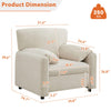 JONPONY Oversized Accent Chairs, 39" Wide Single Sofa Chair with Comfy Upholstered, Modern Chenille Lounge Chair, Comfortable Reading Chair for Living Room & Bedroom