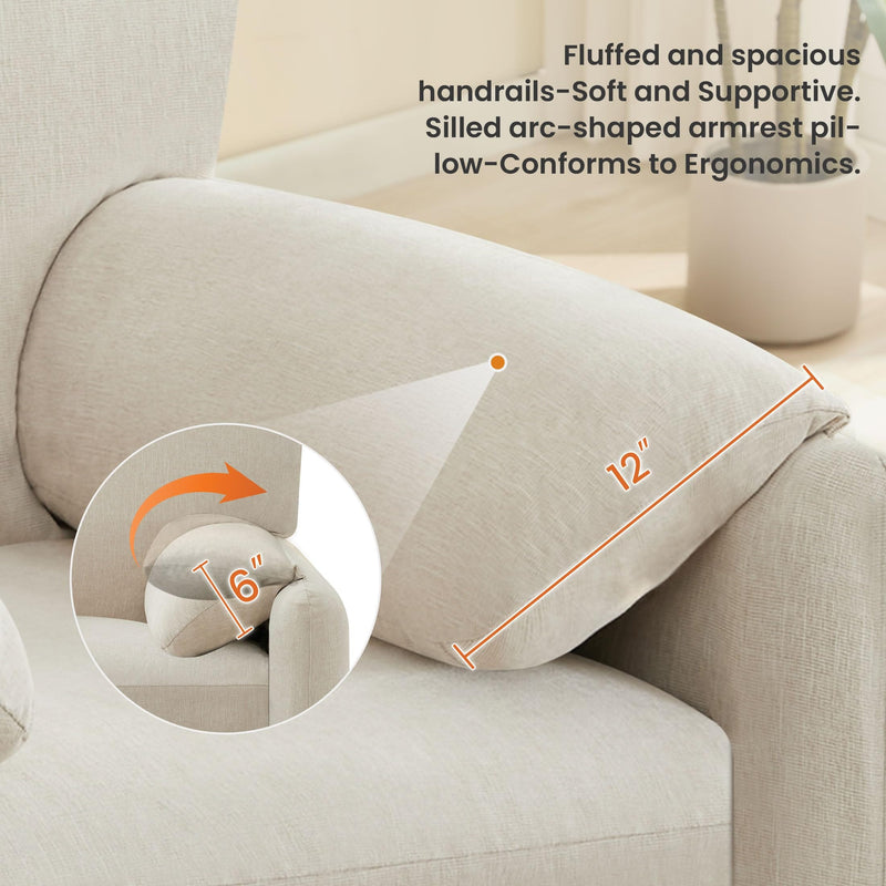 JONPONY Oversized Accent Chairs, 39" Wide Single Sofa Chair with Comfy Upholstered, Modern Chenille Lounge Chair, Comfortable Reading Chair for Living Room & Bedroom