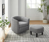 JONPONY Swivel Accent Chair 360°Comfy Recliner Corduroy Accent Club Armchair Single Sofa with Ottoman for Living Room,Black