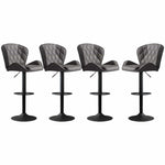 JONPONY Bar Stools Set of 2, Back and Armrest,Velvet Elegant Modern Bar Chairs for Home and Kitchen Counter,Low Back