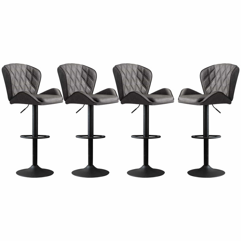 JONPONY Bar Stools Set of 2, Back and Armrest,Velvet Elegant Modern Bar Chairs for Home and Kitchen Counter,Low Back
