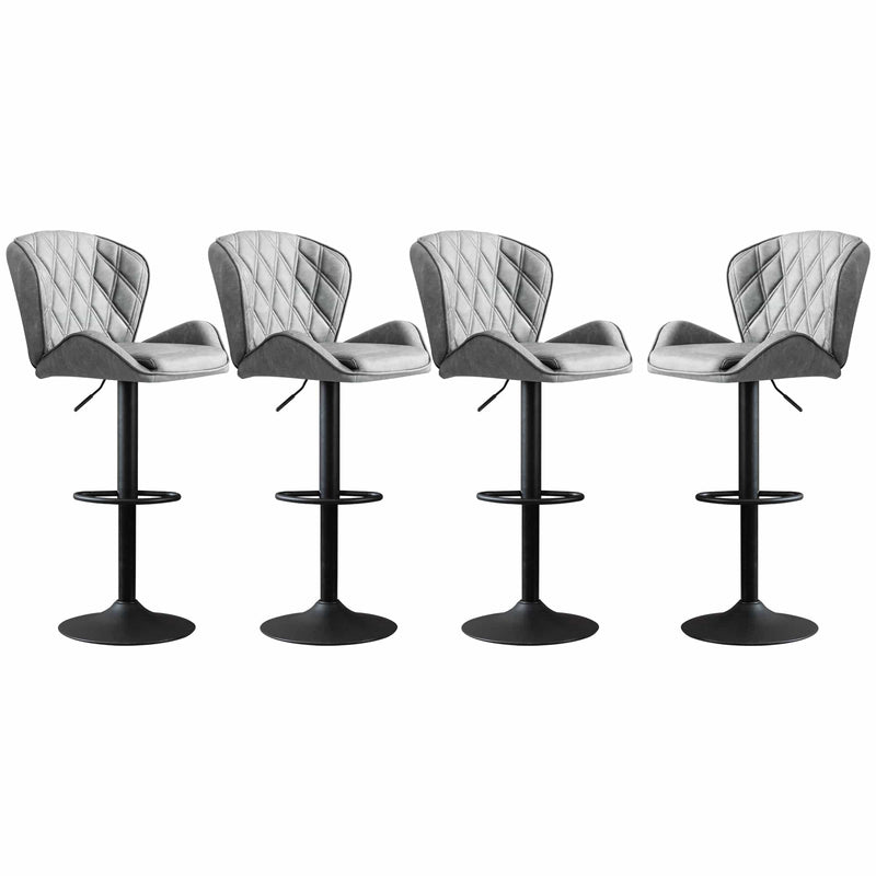 JONPONY Bar Stools Set of 2, Back and Armrest,Velvet Elegant Modern Bar Chairs for Home and Kitchen Counter,Low Back