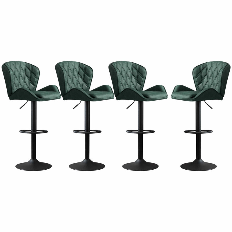 JONPONY Bar Stools Set of 2, Back and Armrest,Velvet Elegant Modern Bar Chairs for Home and Kitchen Counter,Low Back