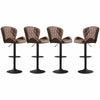 JONPONY Bar Stools Set of 2, Back and Armrest,Velvet Elegant Modern Bar Chairs for Home and Kitchen Counter,Low Back