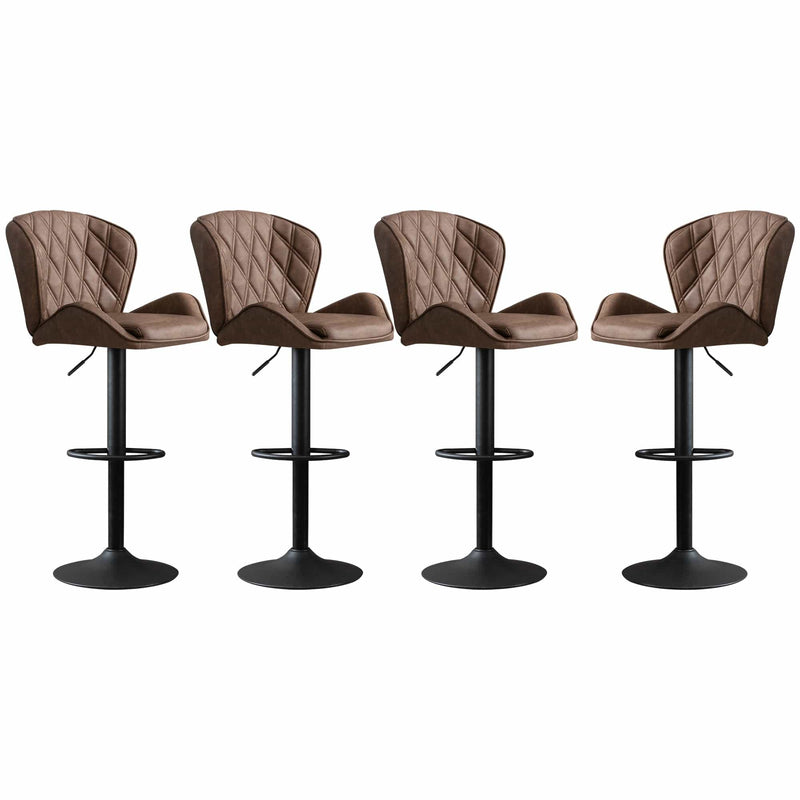 JONPONY Bar Stools Set of 2, Back and Armrest,Velvet Elegant Modern Bar Chairs for Home and Kitchen Counter,Low Back