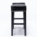 Counter Height 29" Bar Stools Set of 2 for Kitchen Counter Backless Faux Leather Stools Farmhouse Island Chairs,Black