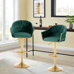 JONPONY Bar Stools Set of 2/4/6,Counter Height Bar Stools,Velvet Swivel Bar Stool for Kitchen Island,Bar Pub