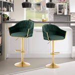 JONPONY Bar Stools Set of 2/4/6,Counter Height Bar Stools,Velvet Swivel Bar Stool for Kitchen Island,Bar Pub