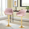 JONPONY Bar Stools Set of 2/4/6,Counter Height Bar Stools,Velvet Swivel Bar Stool for Kitchen Island,Bar Pub