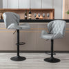 JONPONY Bar Stools Set of 2, Back and Armrest,Velvet Elegant Modern Bar Chairs for Home and Kitchen Counter,Low Back,Brown