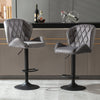 JONPONY Bar Stools Set of 2, Back and Armrest,Velvet Elegant Modern Bar Chairs for Home and Kitchen Counter,Low Back,Brown