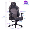 JONPONY Big and Tall Gaming Chair 440lb Gamer Chair with Gel Cold Cure Foam Lumbar Big and Tall Office Chair 4d Adjustable Arms Heavy Duty Metal Base Computer Chair for Gamers Office Workers,Black