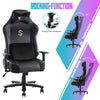 JONPONY Big and Tall Gaming Chair 400lbs Gaming Chair with Massage Lumbar Pillow, Headrest, 3D Armrest, Metal Base, PU Leather