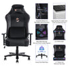 JONPONY Big and Tall Gaming Chair 400lbs Gaming Chair with Massage Lumbar Pillow, Headrest, 3D Armrest, Metal Base, PU Leather