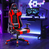 JONPONY Gaming Chair Office Chair PU Leather with Adjustable Headrest,Red