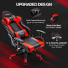 JONPONY Gaming Chair Office Chair PU Leather with Adjustable Headrest,Red