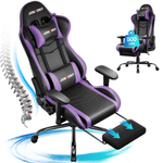 JONPONY Big and Tall 400LBS Gaming Chair, Ergonomic Design, Gamer Chair PU Leather with Footrest and Lumbar Support, High Back Office Chair Support 8 Hours Long Sitting, Computer Chair,Red