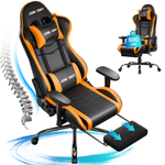 JONPONY Big and Tall 400LBS Gaming Chair, Ergonomic Design, Gamer Chair PU Leather with Footrest and Lumbar Support, High Back Office Chair Support 8 Hours Long Sitting, Computer Chair,Red