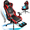 JONPONY Big and Tall 400LBS Gaming Chair, Ergonomic Design, Gamer Chair PU Leather with Footrest and Lumbar Support, High Back Office Chair Support 8 Hours Long Sitting, Computer Chair,Red