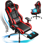 JONPONY Big and Tall 400LBS Gaming Chair, Ergonomic Design, Gamer Chair PU Leather with Footrest and Lumbar Support, High Back Office Chair Support 8 Hours Long Sitting, Computer Chair,Red