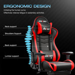 JONPONY Big and Tall 400LBS Gaming Chair, Ergonomic Design, Gamer Chair PU Leather with Footrest and Lumbar Support, High Back Office Chair Support 8 Hours Long Sitting, Computer Chair,Red