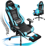 JONPONY Big and Tall 400LBS Gaming Chair, Ergonomic Design, Gamer Chair PU Leather with Footrest and Lumbar Support, High Back Office Chair Support 8 Hours Long Sitting, Computer Chair,Red