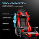 JONPONY Big and Tall 400LBS Gaming Chair, Ergonomic Design, Gamer Chair PU Leather with Footrest and Lumbar Support, High Back Office Chair Support 8 Hours Long Sitting, Computer Chair,Red