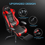 JONPONY Big and Tall 400LBS Gaming Chair, Ergonomic Design, Gamer Chair PU Leather with Footrest and Lumbar Support, High Back Office Chair Support 8 Hours Long Sitting, Computer Chair,Red