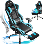 JONPONY Big and Tall 400LBS Gaming Chair, Ergonomic Design, Gamer Chair PU Leather with Footrest and Lumbar Support, High Back Office Chair Support 8 Hours Long Sitting, Computer Chair,Red
