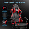 JONPONY Big and Tall 400lbs Gaming Chair with Bluetooth Speakers Gamer Chair with Footrest Game Chair with Lumbar Support and 360-Swivel Seat and Headrest for Adults, Red
