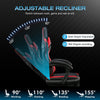 JONPONY Big and Tall 400lbs Gaming Chair with Bluetooth Speakers Gamer Chair with Footrest Game Chair with Lumbar Support and 360-Swivel Seat and Headrest for Adults, Red