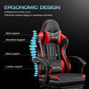 JONPONY Big and Tall 400lbs Gaming Chair with Bluetooth Speakers Gamer Chair with Footrest Game Chair with Lumbar Support and 360-Swivel Seat and Headrest for Adults, Red
