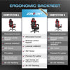 JONPONY Big and Tall 400lbs Gaming Chair with Bluetooth Speakers Gamer Chair with Footrest Game Chair with Lumbar Support and 360-Swivel Seat and Headrest for Adults, Red