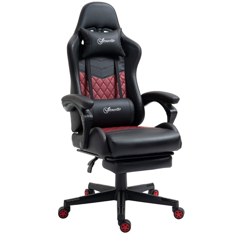 JONPONY Big and Tall Gaming Chair 400LBS Office Chair PU Leather with Footrest & Adjustable Headrest,Dark Black