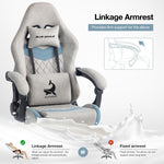 JONPONY Big and Tall Gaming Chair, Ergonomic Design, Gamer Chair PU Leather with Footrest and Lumbar Support, High Back Office Chair Support 8 Hours Long Sitting, Computer Chair,Grey