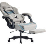 JONPONY Big and Tall Gaming Chair, Ergonomic Design, Gamer Chair PU Leather with Footrest and Lumbar Support, High Back Office Chair Support 8 Hours Long Sitting, Computer Chair,Grey