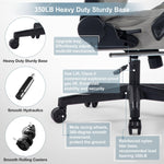 JONPONY Big and Tall Gaming Chair, Ergonomic Design, Gamer Chair PU Leather with Footrest and Lumbar Support, High Back Office Chair Support 8 Hours Long Sitting, Computer Chair,Grey