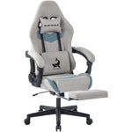 JONPONY Big and Tall Gaming Chair, Ergonomic Design, Gamer Chair PU Leather with Footrest and Lumbar Support, High Back Office Chair Support 8 Hours Long Sitting, Computer Chair,Grey