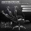 JONPONY Big and Tall Gaming Chair, Ergonomic Design, Gamer Chair PU Leather with Footrest and Lumbar Support, High Back Office Chair Support 8 Hours Long Sitting, Computer Chair,Black Grey