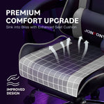 JONPONY Big and Tall Gaming Chair, Ergonomic Design, Gamer Chair PU Leather with Footrest and Lumbar Support, High Back Office Chair Support 8 Hours Long Sitting, Computer Chair,Black Grey