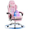 JONPONY Big and Tall Gaming Chair, Ergonomic Design, Gamer Chair PU Leather with Footrest and Lumbar Support, High Back Office Chair Support 8 Hours Long Sitting, Computer Chair,Black Grey