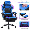 JONPONY Big and Tall Gaming Chair with Footrest 401lbs Massage Gamer Chair with Memory Foam Adjustable Tilt Back Angle & Armrest, High Back Leather Computer Office Chair