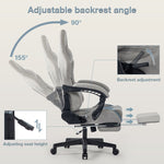 JONPONY Ergonomically adjustable esports chair, equipped with headrests and waist pillows, adjustable height, suitable for offices and gaming rooms，Grey