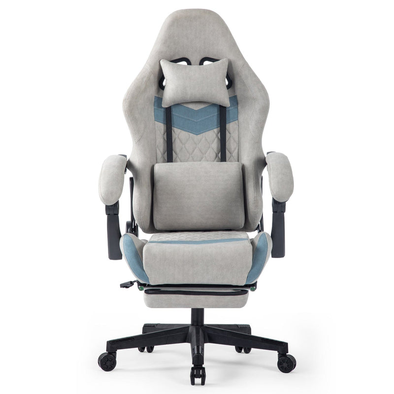 JONPONY Ergonomically adjustable esports chair, equipped with headrests and waist pillows, adjustable height, suitable for offices and gaming rooms，Grey