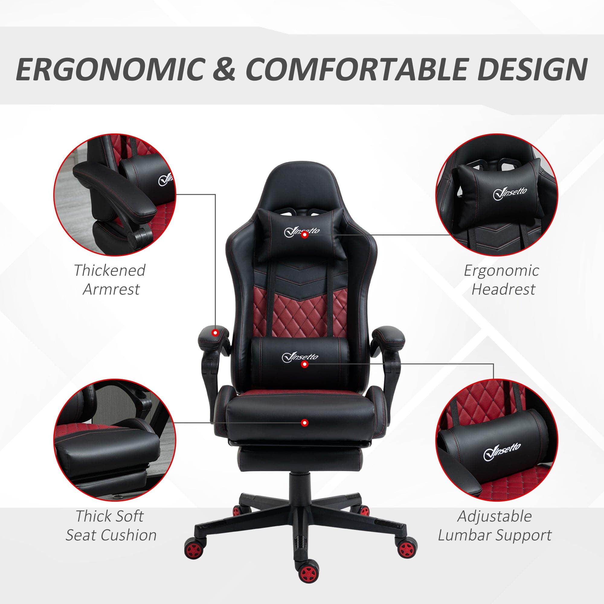 Brown Racing Chair JONPONY Racing Gaming Chair Diamond PU Leather Office Gamer Chair High