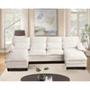 JONPONY 109.45" Modular Sectional Sofa with Double Cushion Sleeper Chaise,Modern Comfy Boucle Couch with Waist Pillows for Living Room