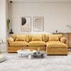 JONPONY 111" Cloud Couch,L Shaped Modular Sectional Sofa with Movable Ottoman,3 Oversized Seats Sleeper Couches for Living Room