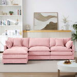 JONPONY 111" Cloud Couch,L Shaped Modular Sectional Sofa with Movable Ottoman,3 Oversized Seats Sleeper Couches for Living Room